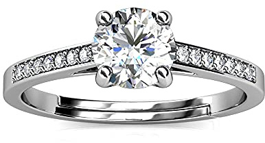 PHENIOTACE Anello Fidanzamentoda Donna in Argento Massiccio 925 Solitario con Diamante Moissanite 1,0 ct
