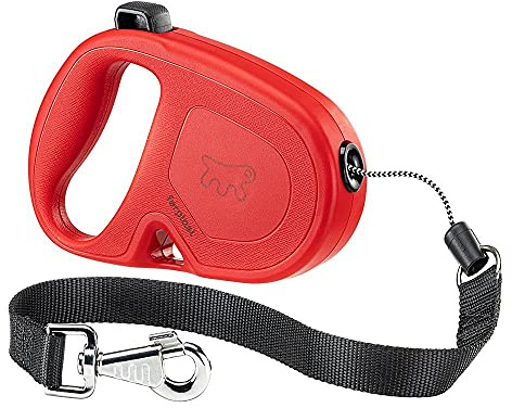 Ferplast Correa retráctil para Perros Grandes Flippy One Cord L, Cuerda Extensible 5 m, máx 35 kg, Rojo