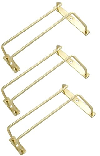 zoohot 18 cm guld vinglasställ – under skåp glas vinglashållare för bar kök (1 rader, 3-pack)