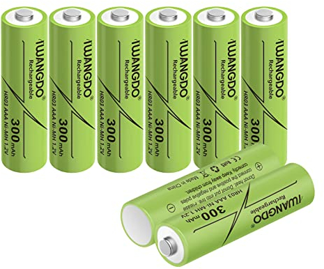 Wiederaufladbare AAA-Batterien, 300 mAh, HR03, für den Außenbereich, vorgeladen, 8 Stück