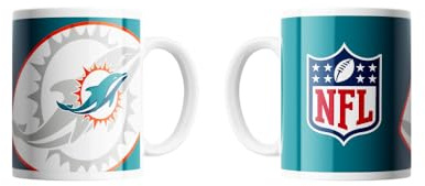 Miami Dolphins NFL Tasse Becher Kaffeetasse Mug ** Shadow Logo and Shield ** 330 ml