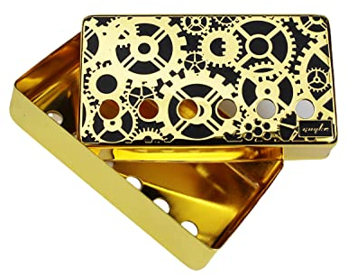 Guyker Humbucker Pickup Cover (50mm/52mm Pole Spacing) - Cupronickel Bridge and Neck Pickups Frame Set Replacement Parts for Les Paul LP Style E-Gitarre, Gear Style, Gold