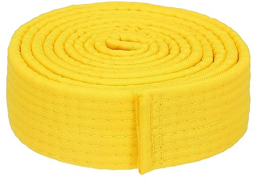PATIKIL Taekwondo Coloré Classement Ceinture 1.5 x6.5Ft 2.0m, Polyester Martiaux Arts Judo Karaté Ceinture pour Entraîneur Enseignement Pratique, Jaune
