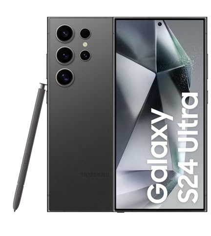 Samsung Galaxy S24 Ultra AI Smartphone, Android-Handy ohne Vertrag, 12GB RAM/256GB Speicher, 200-MP-Kamera, S Pen, Lange Akkulaufzeit, Titanium Black, 3 Jahre Herstellergarantie