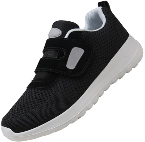 AEHO Pantofole per Anziani Donna Riabilitazione postoperatoria Vecchie Scarpe Scarpe gonfie Piede Regolabile Leggero Scarpe per Il Piede diabetico Primaverili e Autunnali,Nero,36/230mm