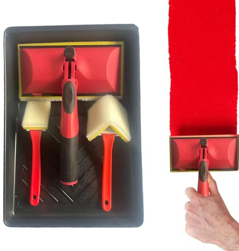 Paint Edger Farbkanten Werkzeug, Kantenschneider für Wandfarbe - Farbpad-Applikator Mit Kantenpinsel, Dreieckspinsel, Tablett-Farbtrimmwerkzeug, Flachpinsel, Lackpinsel, Pinselset