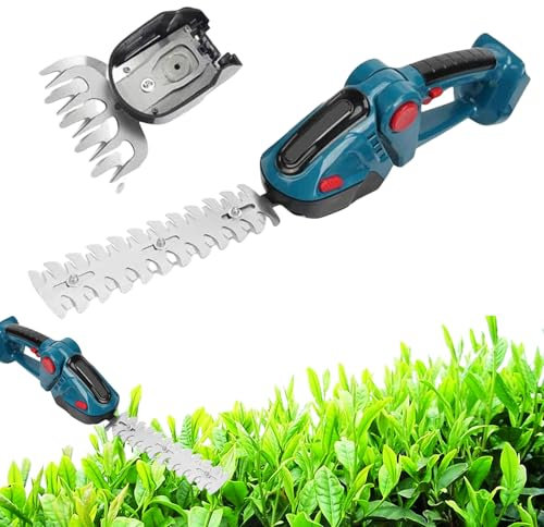 2 in 1 Cordless Hedge Trimmer & Grass Shear for Makita 18V Battery, Handheld Bush Trimmer Grass Cutter Hedge Trimmer with Long Short Blades for Garden, Shrub, Yard, Lawn Trimming