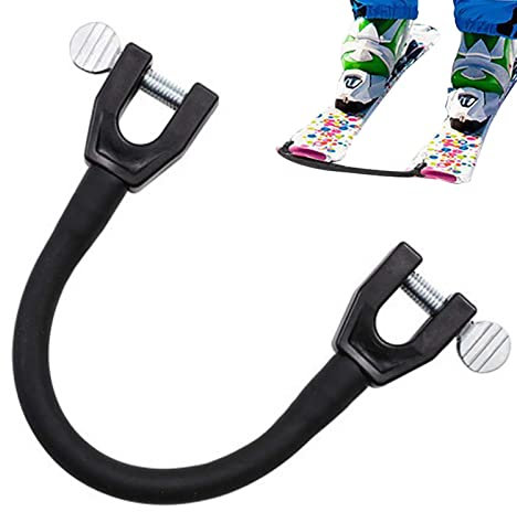 Ski Tip Connector, Ski Tip Connectors for Kids and Juniors, Skiboard Connectors - Portable Stainless Steel Ski Training Aid Easy Ski Training Equipment for Snowboard Training Ski Assistant
