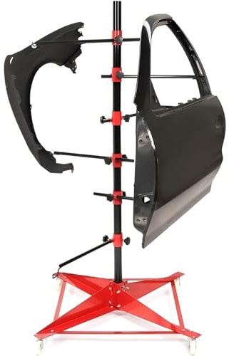 Hlixzoy A,Car Panel Tree-Shaped Spray Paint Rack with 6 Adjustable Hooks/4 Wheels, Adjustable Center Column, Multi-Function Body Spray Paint Rack, Multi-Function Spray Paint Display