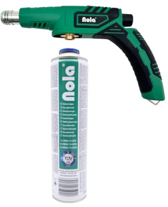 NOLA Gasbrenner mit Kartusche 600ml – Schweißbrenner max. 1300°C Temperatur – Lötlampe mit Piezozündung – Bunsenbrenner Küche -Küchenbrenner - Lötbrenner (8)