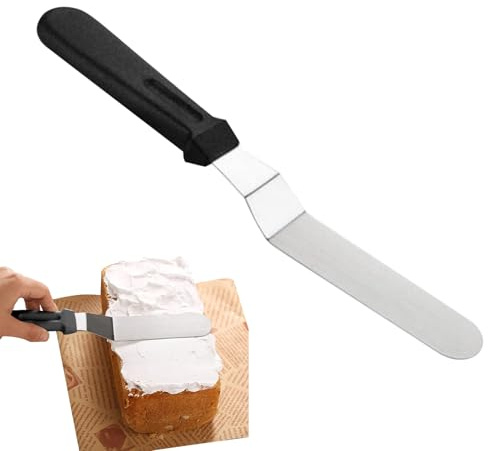 Icing Spatula, Palette Knife Baking, Professional Cake Angled Offset Spatula with Stainless Steel Blade, Icing Spatula Baking, Cake Spatula, Thickened Frosting Knife for Cakes Decor, Pastry & Ba-King