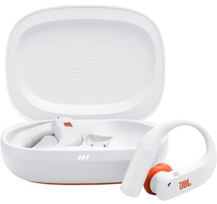 JBL Endurance Peak 4 In-Ear-True-Wireless-Sport-Kopfhörer mit Bluetooth und Noise Cancelling, 48 h Akkulaufzeit, TwistLock Secure Fit, IP68 Wasser-/Staubschutz, JBL Pure Bass Sound, Weiß