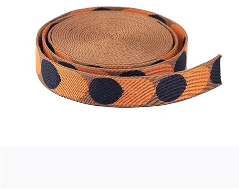 WEOKDFHA sadelgjord polkaprickiga band för väskbälte nylon gör-det-själv hantverk ryggsäck rem tillbehör 5 meter 25/50 mm (1 tum-karamell)