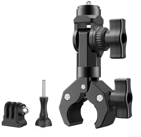 Support de serrage rotatif à 360 degrés avec poignée de verrouillage antidérapante pour guidon de moto et de vélo, compatible avec les appareils Pocket 3 et Hero12
