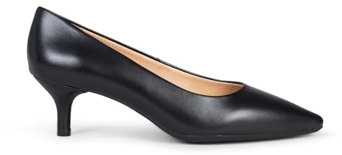 miMaO Zapatos de Piel Mujer en Piel con tacón Kitten Negro, EU 37