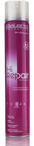 SALERM - Laca de Pelo Profesional - Hi Repair Fuerza 3- 750 ml - Fijación Fuerte - Larga Duración - con Hidrolizado de Seda que Repara el Cabello - Protege el Pelo del Sol - Anti Humedad