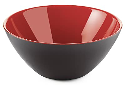 Guzzini Contenitore My Fusion, Nero/Rosso, Ø20 x h8.5 cm