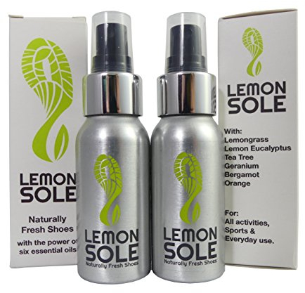 Lemon Sole Twin Pack - The POWERFUL & NATURAL shoe freshener & deodoriser spray with 6 essential oils. Great for Sport. Extremely Effective!