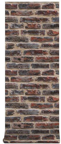 Superfresco Easy Papier peint Intissé Industriel Briques Loft 1005 x 52cm Rouge | Revêtement Mural, Tapisserie | Ambiance Facile à poser et à enlever