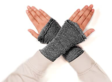 Aga's Own Warmers for Women – Fingerlose Handwärmer – Handschuhe für drinnen und draußen, fingerlose Handschuhe - Armwärmer - Goth Accessoires – Dunkel Grau