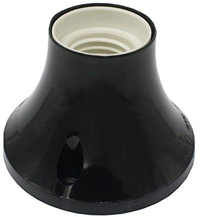 E27 Wand- und Deckenarmatur mit Fassung gerade Schwarz 1-flammig max. 75W LED oder Glühlampen Deckenfassung ø 83x58,2mm