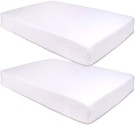 PEKITAS Set di 2 lenzuola con angoli elasticizzati, per lettino, 50 x 80 cm, 100% cotone, bianco…
