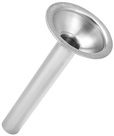 Zerodis Entonnoir Saucisse Tubes de Poussoir en Acier Inoxydable Argenté, Diamètre 19mm et 24mm, pour Hachoir à Viande