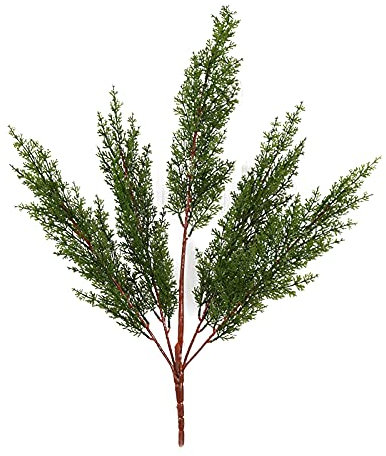 HELTER 3 st konstgjorda cypressplockar, 52 cm falska grönska tallplektrum, plast tall gröna blad nålar cypress rekvisita för vas juldekor