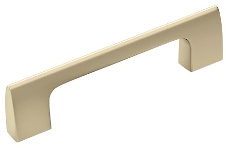 Amerock | Cabinet Pull | Golden Champagne | 3-3/4 inch (96 mm) Center-to-Center | Riva | 1 Pack | Drawer Pull | Drawer Handle | Cabinet Hardware