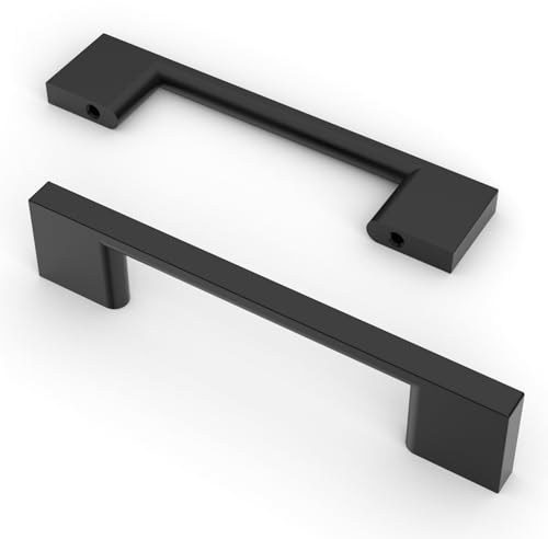 9BUILD 10 Stück Schrankgriffe Schwarz Lochabstand 96mm Griffe für Küchenschränke Möbelgriffe Küchengriffe griffe möbel Küchenschrank Schranktürgriffe EU0035