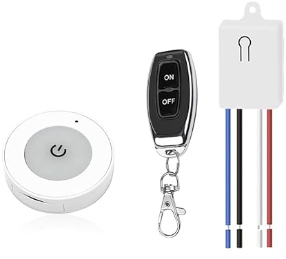 QIACHIP Interruptor de Control Remoto Inalámbrico 220V,Interruptor de Luz y Mini Kit Receptor, AC 230V mando a distancia 433Mhz Receptor Radio Controlador Para cualquier luz