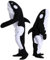KAKU NANU Hoodie Blanket Wearable Sleeping Bag Adult Cosy Fleece Blanket Hoodie with Sleeves and Feet Whale Costume Black Animal Hooded Blanket Halloween