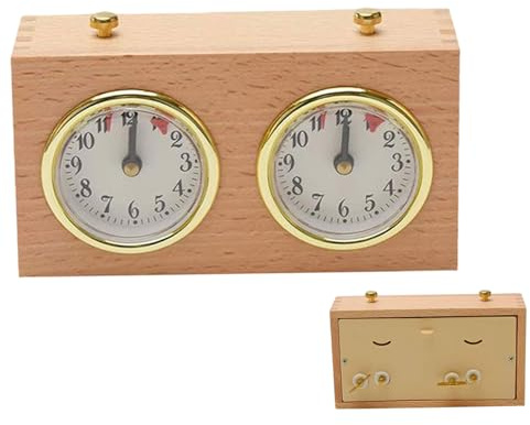 Temporizador de ajedrez Reloj de ajedrez Juego analógico de madera Temporizador mecánico Cuenta atrás Reloj de ajedrez Temporizador Reloj temporizador de ajedrez Reloj de ajedrez analógico para compet