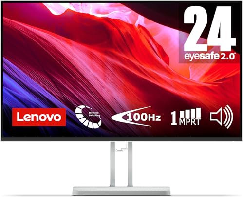 Lenovo L24i-4A - Monitor FHD 23.8 (IPS,1920 x 1080 px, 100 Hz, Tiempo de Respuesta 1ms MPRT, HDMI 1.4, VGA, Montaje VESA 100 mm, Altavoces 2X 3W, Soporte de Inclinación, Soporte para Móvil) - Gris