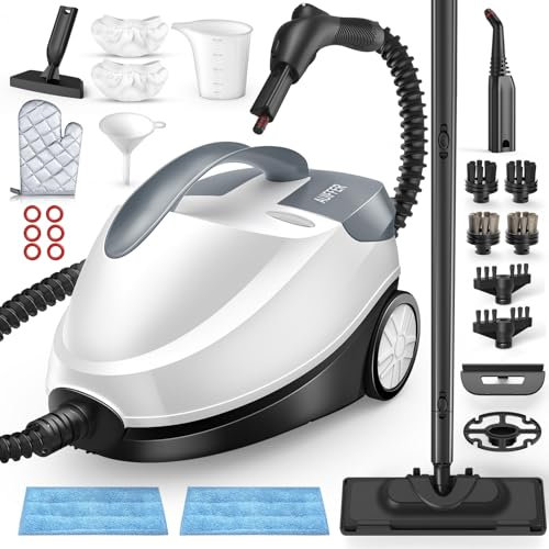 Dampfreiniger, Steam Cleaner 28 Zubehörteile, 1,5 L 2000 W, Dampfdruck 4 bar, blockierbarer Dampf, leistungsstarker Dampfreiniger Handgerät Zur Reinigung von Böden, Sofas, Polstermöbel und Autos