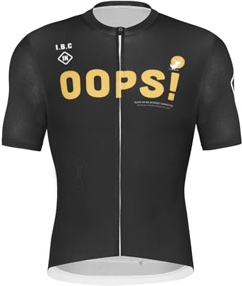 INBIKE Cykeltröja för män, kortärmad, ventilerande, snabbtorkande, elastisk, fuktabsorberande, halkfri fåll, reflekterande cykeltröja för cykling, MTB vägcykel sommar, svart, L kort