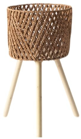 Ddujbtp Vase de sol pour plantes en rotin, pots de fleurs, paniers de fleurs en rotin, paniers de fleurs pour jardin, décorations d'intérieur, support de plantes