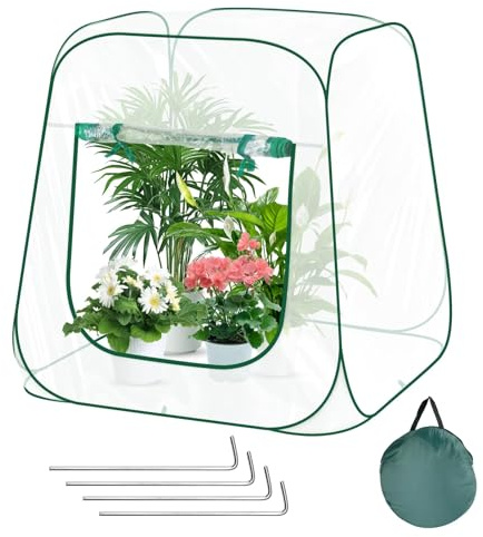 HGRGHH Mini Serre de Jardin, Mini Serre Pop-up en PVC Transparent, Petite Serre de Jardin, Serres hivernage Plante Exterieur, Petite Serre Hivernage pour Plante en Pot, Fleurs, 100 x 100 x 97 cm