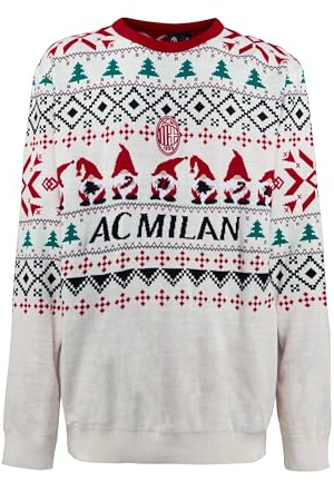 A.C. Milan - Maglione Natalizio, Christmas 2025, Maglione Natale da Uomo e Bambino, Prodotto Ufficiale