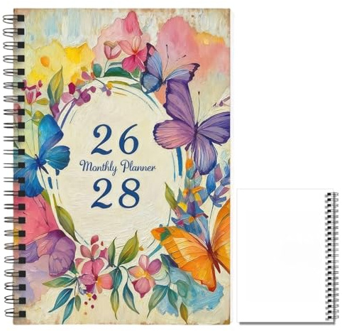 Monthly Schedule Planner | 2026-2028 Planning Journal Agenda - 3-Year Floral Planner Book | for Students Teachers Kids Youth Teens Adults Classmates Family
