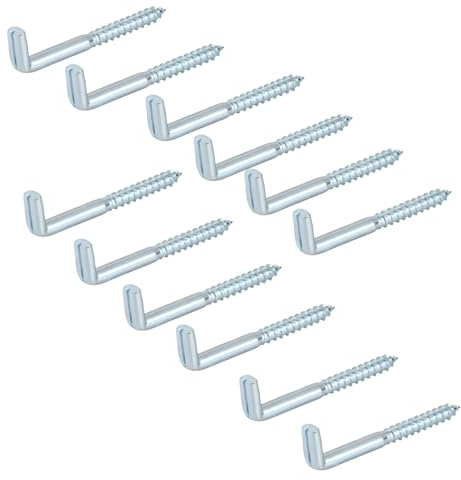 Tinsellns Ganchos de Alcayatas Pared Rosca, 30PCS Ganchos en Forma de L, 5,8 x 65 mm Rosca Recta, Alta Capacidad de Carga, Acesorios de Fijación para Puertas y Ventanas