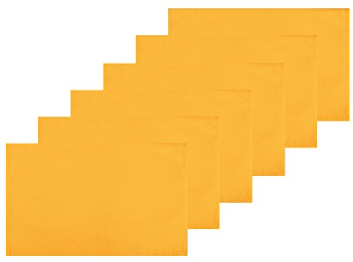 6er Set Tischsets Platzset Tischuntersetzer Platzdeckchen Tischdeko Tischmatte Essensunterlage Maße 30x45 cm, Farbe: Hellorange - Marigold