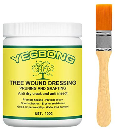 100G Wound Sealant Plant Healing Sealant Stay Hydrated Bonsai Tree Cut Paste Antisepsis Tree Wound Pruning Sealer Quick Bonsai Cut Paste With Brush For Garden Plant Grafting And Wound Treatmen