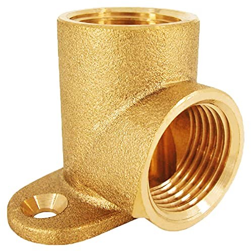 Wand Decken Winkel aus Messing 1/2 Zoll IG x IG DN15 Innengewinde Innendurchmesser 19mm Gewinde Fitting Trinkwasser geeignet Rohr Verschraubung Kupplung Anschluss Wasser Hahn