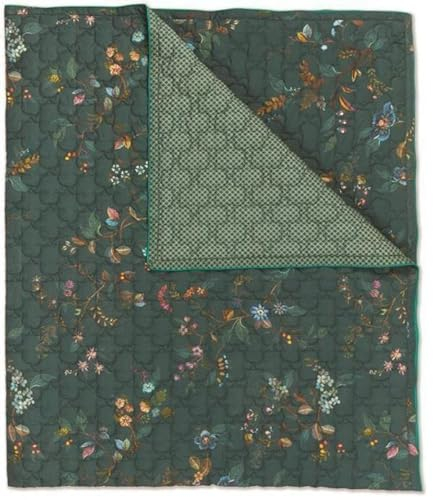 Pip Studio Tagesdecke Kawai Flowers Farbe Dunkelgr??n Gr??? e 180x260 cm