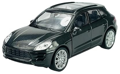 Welly Porsche Macan Turbo Schwarz Grau Ab 2014 ca 1/34-1/39 Metall Modell Auto Die Cast Neu im Kasten