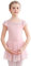 Aiseyi Ballettkleidung Mädchen Ballettkleid Kurzarm Ballett Trikot Baumwolle Ballett Tutu Ballettanzug Balettkleider Tanzkleid Rosa