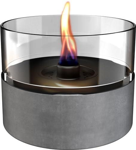 Cafe 18 MgO Concrete ceramik/betonkeramik grau tischfeuer tenderflame Ø 18,3 x 13,6 cm