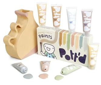 Pott'd™ Premium Acryl Töpferfarben, Malset, Töpferfarben-Set für lufttrockenen Ton - Minimalistische Farben