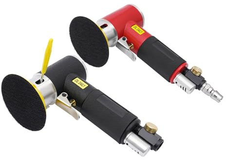 Exzenter-Poliermaschine Druckluft Polierer, 17x9.8x3.5cm Exzenter schleifer Winkelschleifer mit 30 Schleifpapier, Pneumatische Polierfell Polierset für Entfernen von Schweiß-und Rostflecken Usw.